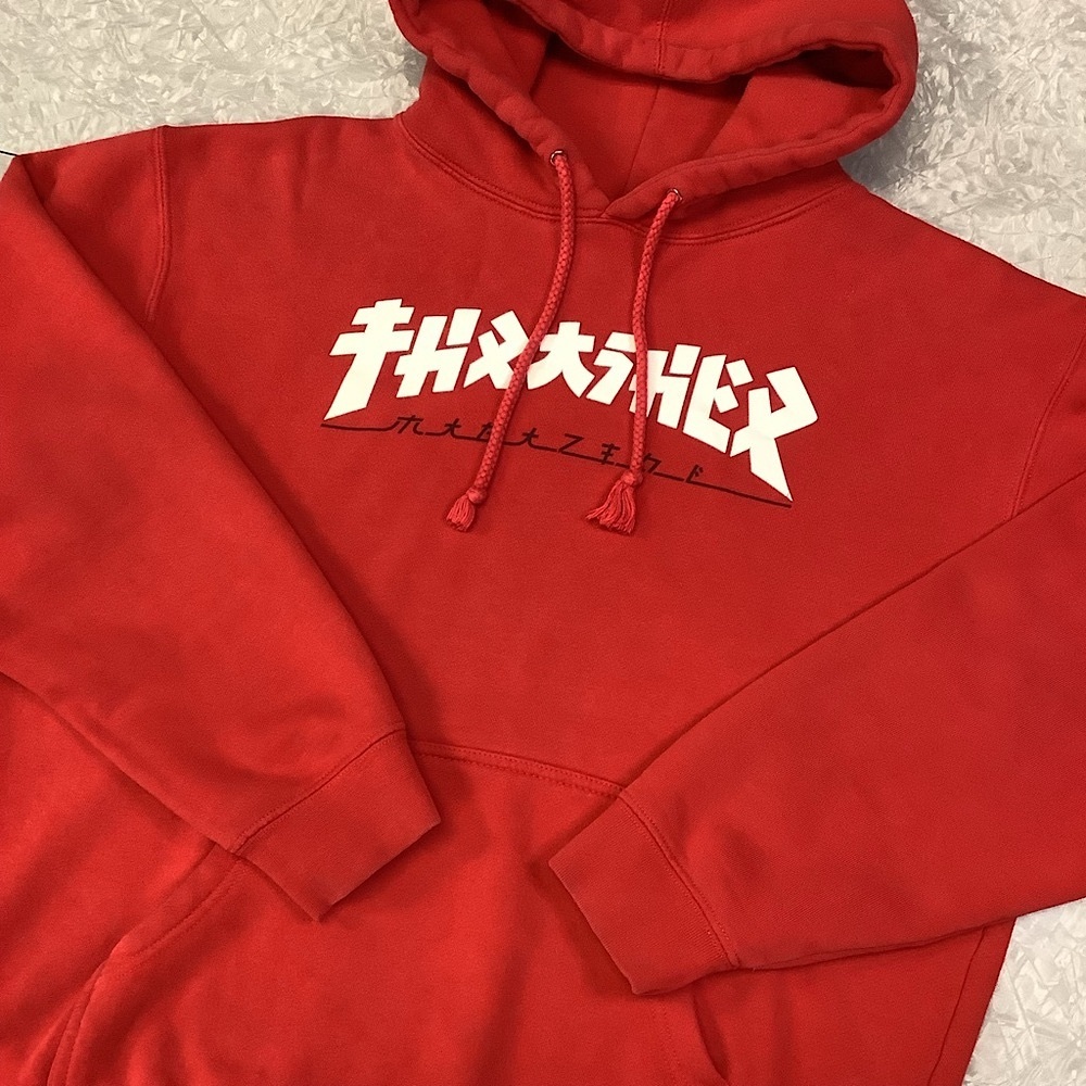 Thrasher Red Hoodie with White Logo